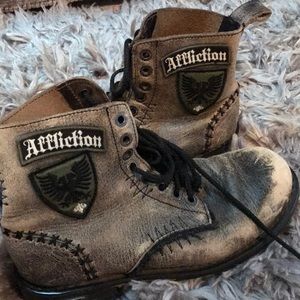 Affliction Combat Boot style AB04. Distressed